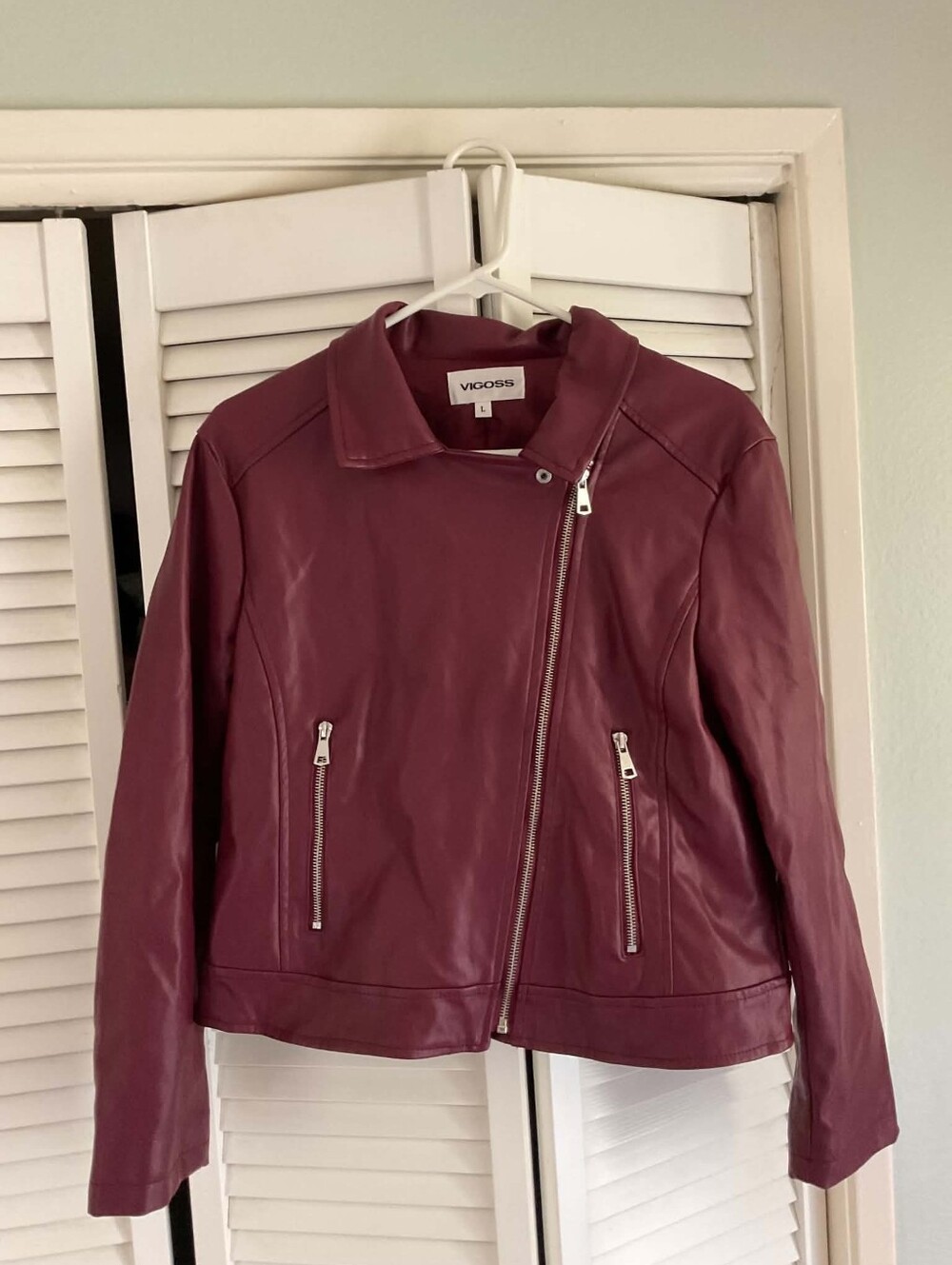 Vagabond Women's Plum Leather Asymmetrical Zip Jacket